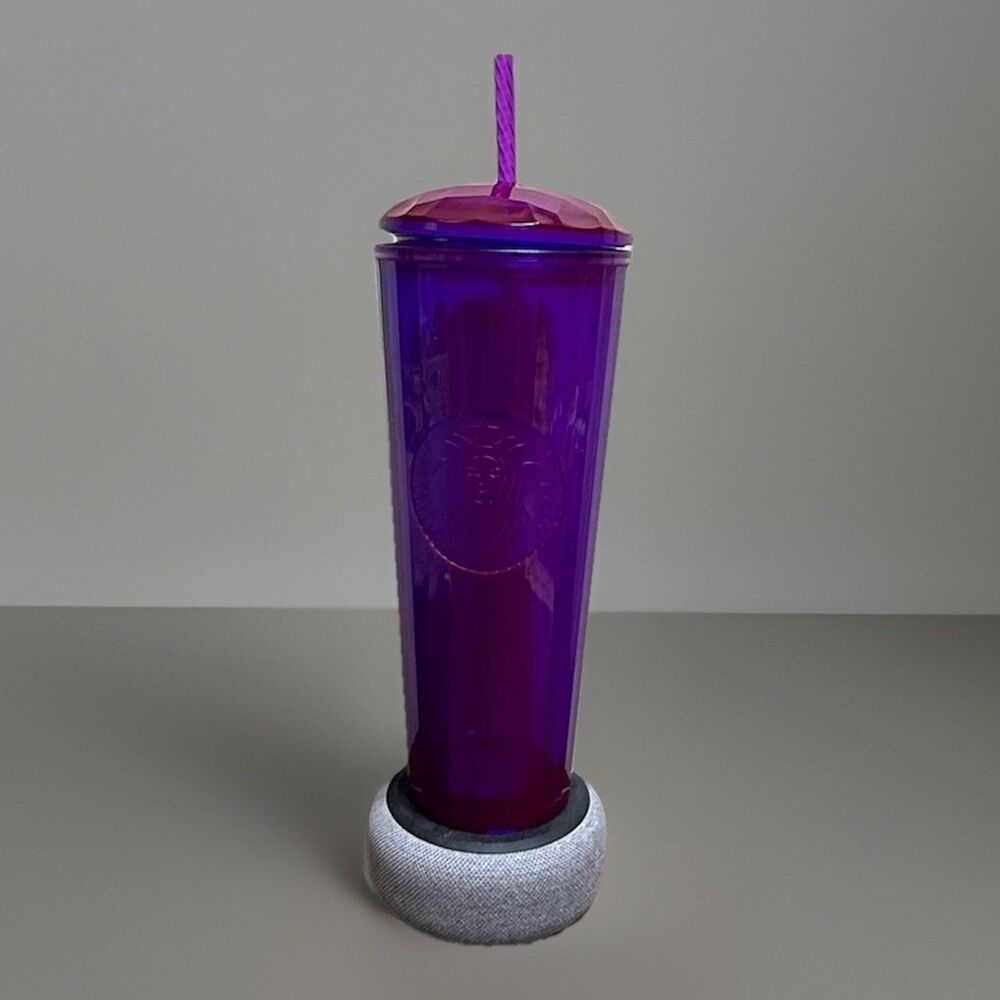 Starbucks Purple Iridescent Kaleidoscope Cold Cup 24oz Dome Lid Tumbler New 2021